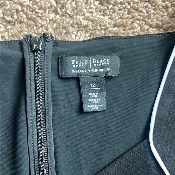 White House Black Market Black Dress with White Stripes - Picture 3 of 11